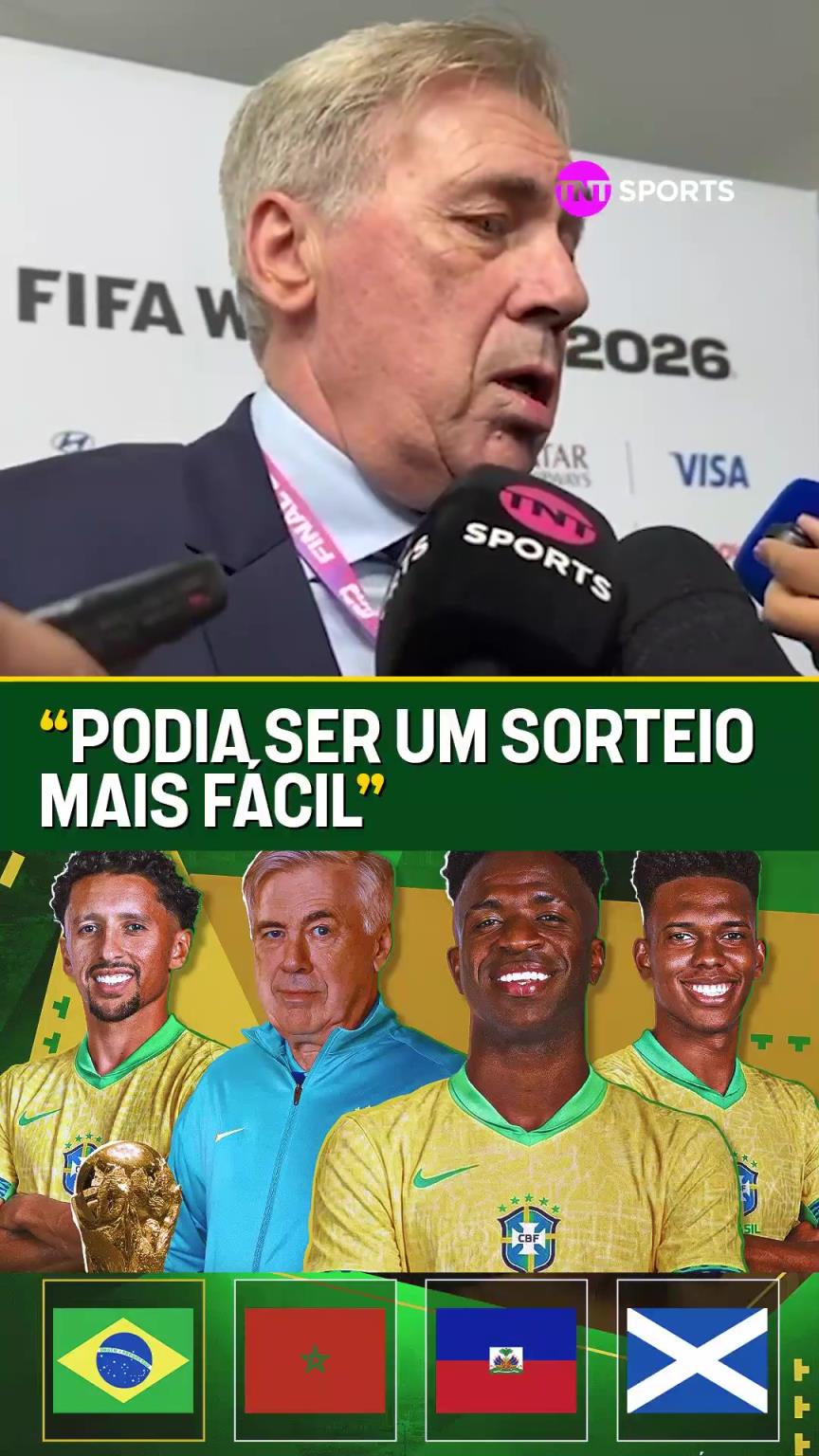 安切洛蒂：抽签可能会比较容易，但目标是拿到小组第一！