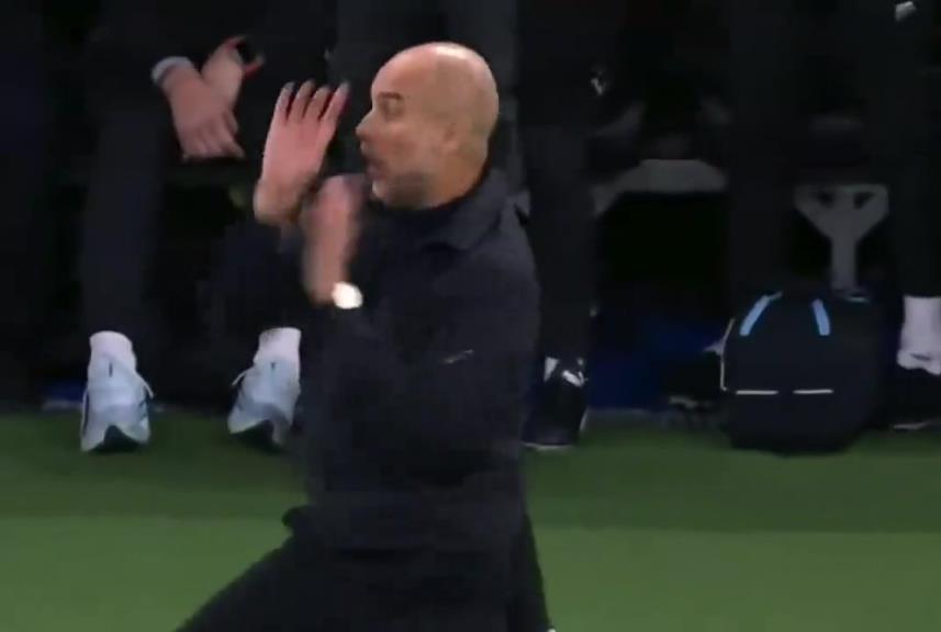 有点魔性！与皇马一战，瓜迪奥拉在场边手舞足蹈指挥