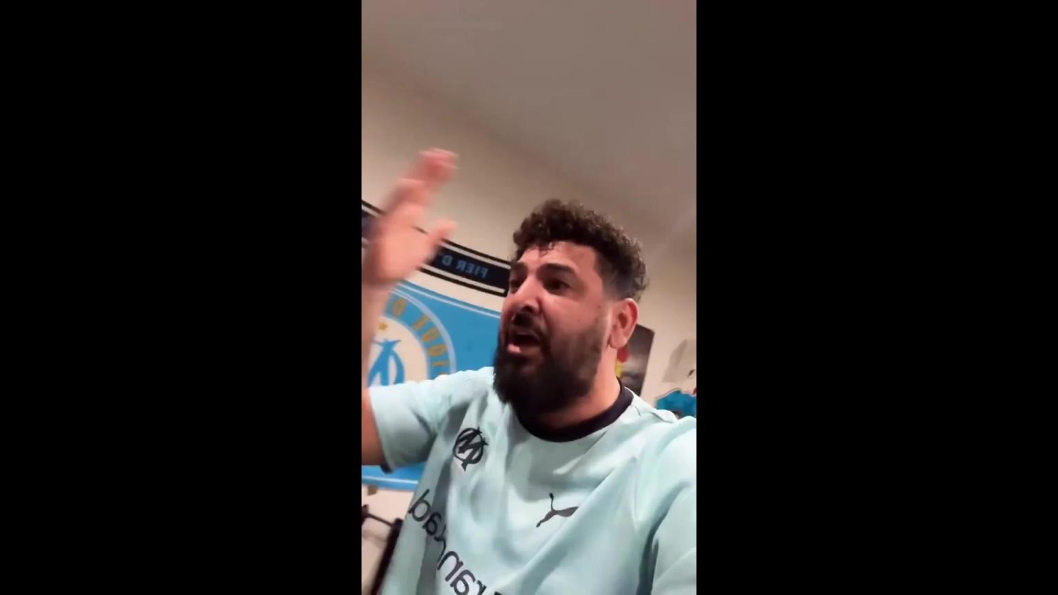 气炸了马赛球迷看到本菲卡在最后一刻进球后，愤怒砸烂电视机