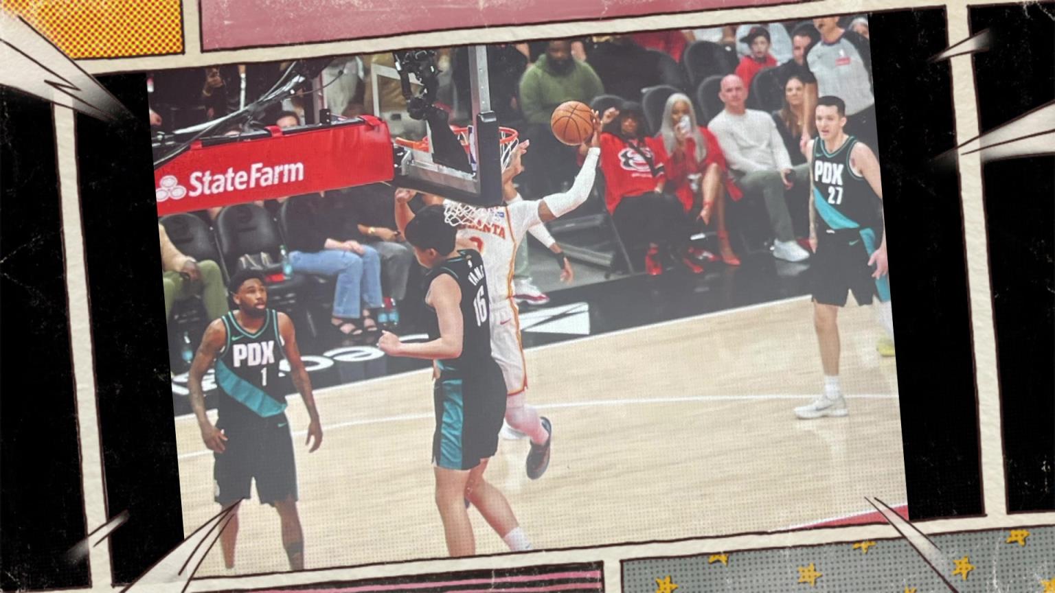 身体素质太恐怖库明加原地起跳炸裂隔扣杨瀚森！！