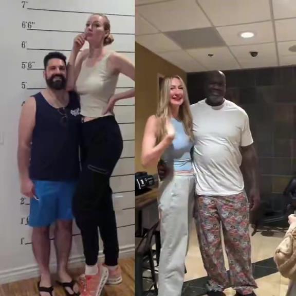 确实高啊！奥胖会见世界上最高职业女模特叶卡捷琳娜·利西娜