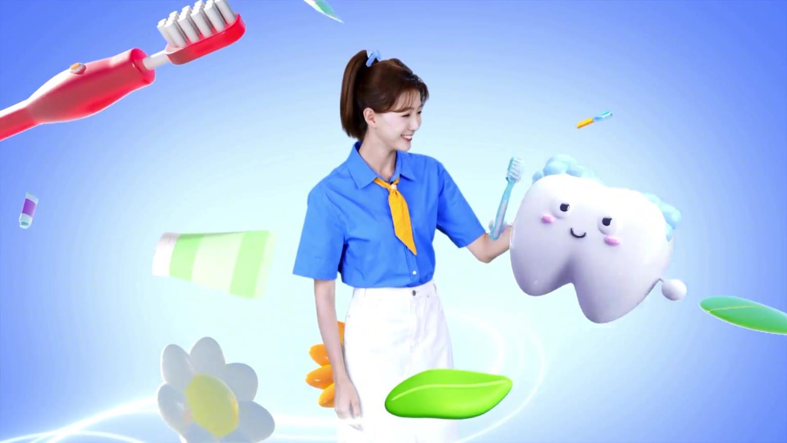 天足新人宋雪莹昔日少儿频道画面：你知道自己有多少颗牙齿吗？